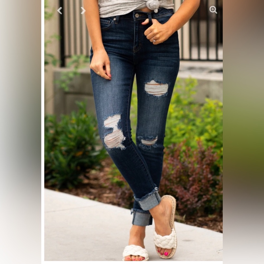 Kancan Payton High Rise Cuffed Skinny Jeans